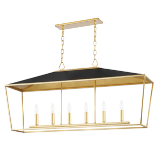 Paxton Linear with Gold Leaf/black Finish