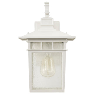 Cove Neck One Light Wall Lantern in White / Clear Seeded