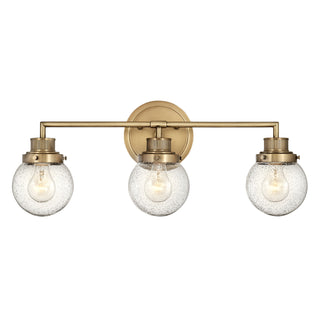 Poppy Medium Three Light Vanity in Heritage Brass