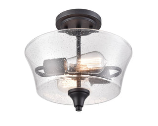 Caily 2-Light Semi-Flush Ceiling Mount Matte Black
