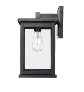 Bowton II 1-Light Outdoor Wall Sconce Powder Coated Black
