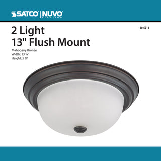 2 LIGHT 13" FLUSH MOUNT