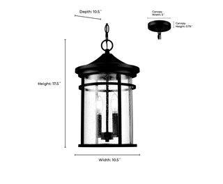 Namath 2-Light Outdoor Hanging Lantern Textured Black
