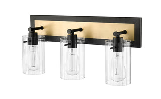Gasol 3-Light Vanity Matte Black / Vintage Brass