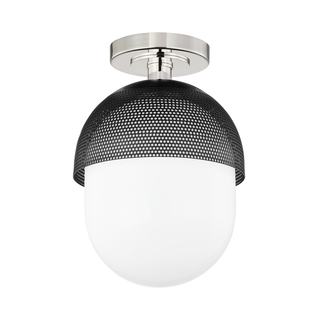 Nyack Semi Flush with Polished Nickel/black Finish