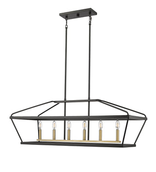Surrey 6-Light Chandelier Ceiling Light Matte Black / Vintage Brass