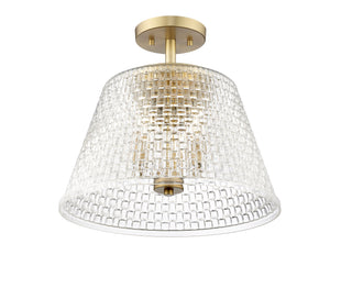 Saben 3-Light Semi-Flush Ceiling Mount Vintage Brass
