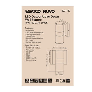 1 LT LED SM UP OR DOWN SCONCE