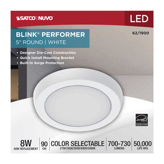 BLINK 8W LED 5" ROUND WHITE