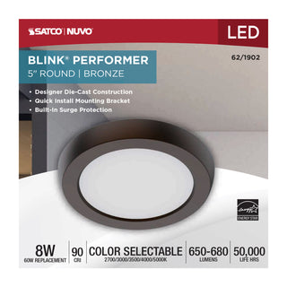 BLINK 8W LED 5" ROUND BRONZE