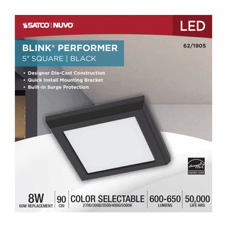 BLINK 8W LED 5" SQUARE BLACK