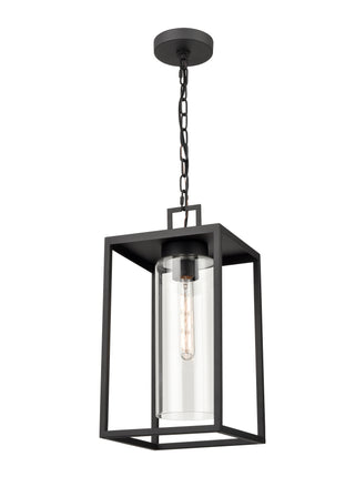 Ellway 1-Light Outdoor Hanging Lantern Textured Black