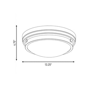 Lucerne Two Light Flush Mount in Warm Brass