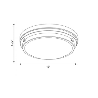 Lucerne Three Light Flush Mount in Warm Brass