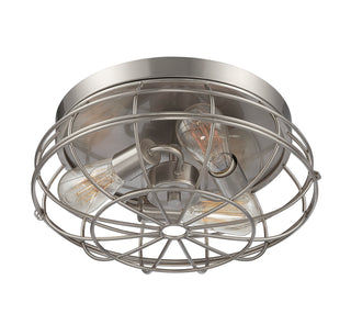 Scout Three Light Flush Mount in Satin Nickel