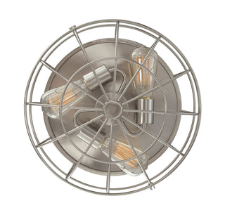 Scout Three Light Flush Mount in Satin Nickel