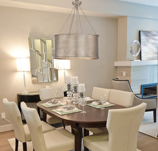 Rochester Four Light Pendant in Silver Patina