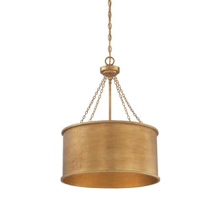 Rochester Four Light Pendant in Gold Patina