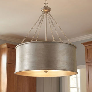 Rochester Six Light Pendant in Silver Patina