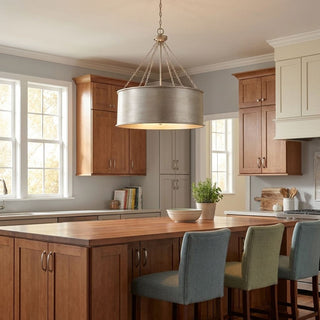 Rochester Six Light Pendant in Silver Patina