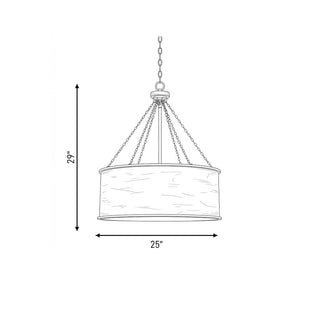 Rochester Six Light Pendant in Silver Patina