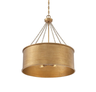 Rochester Six Light Pendant in Gold Patina