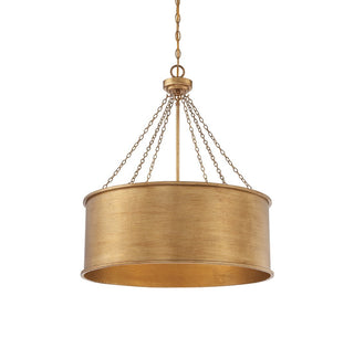 Rochester Six Light Pendant in Gold Patina