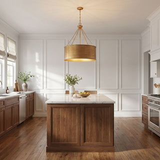 Rochester Six Light Pendant in Gold Patina