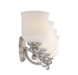 Melrose Four Light Bath Bar in Satin Nickel