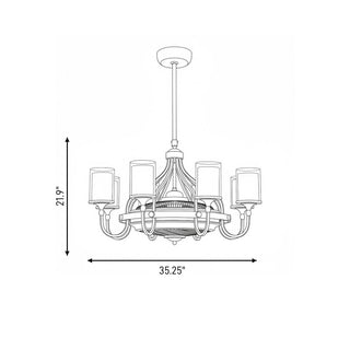 Etesian LED Fan D'Lier in Satin Nickel