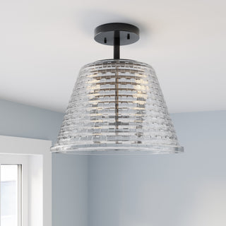 Saben 3-Light Semi-Flush Ceiling Mount Matte Black