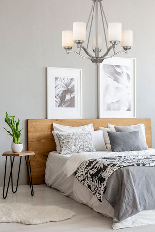 Durham Five Light Chandelier in Satin Nickel