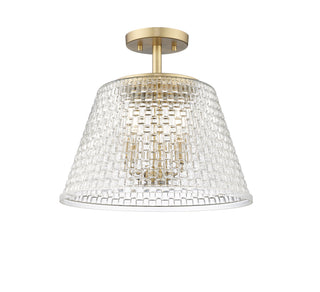 Saben 3-Light Semi-Flush Ceiling Mount Vintage Brass