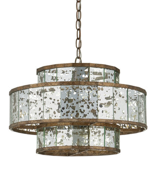 Fantine Four Light Chandelier in Antique Mirror/Pyrite Bronze