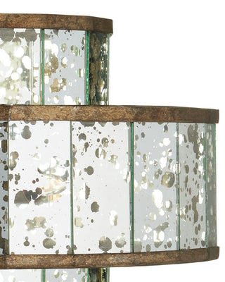 Fantine Four Light Chandelier in Antique Mirror/Pyrite Bronze