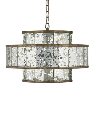 Fantine Four Light Chandelier in Antique Mirror/Pyrite Bronze