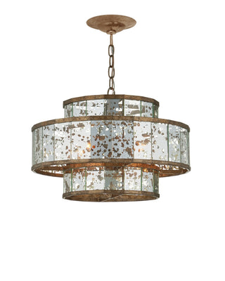 Fantine Four Light Chandelier in Antique Mirror/Pyrite Bronze