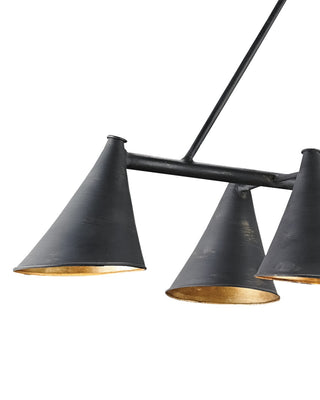 Culpepper Six Light Chandelier in French Black/Contemporary Gold Leaf