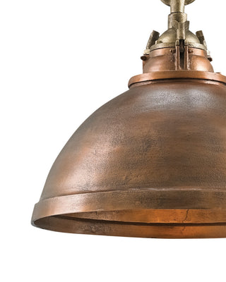 Admiral One Light Pendant in Copper/Antique Brass