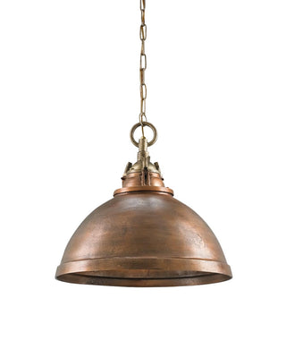 Admiral One Light Pendant in Copper/Antique Brass