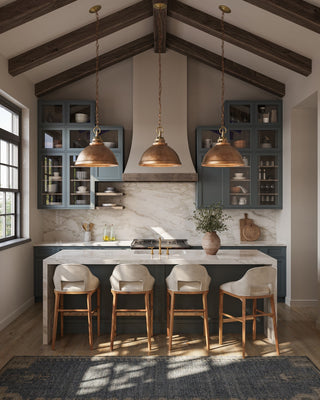 Admiral One Light Pendant in Copper/Antique Brass