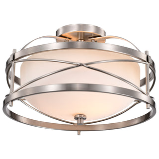 Ginger Two Light Semi Flush Mount in Brushed Nickel