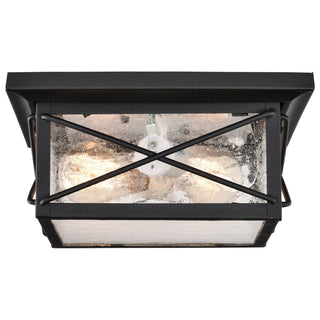 Wingate Two Light Flush Mount in Textured Black