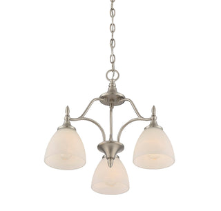 Herndon Three Light Chandelier in Satin Nickel