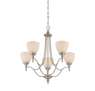Herndon Five Light Chandelier in Satin Nickel
