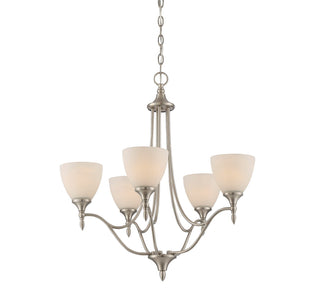 Herndon Five Light Chandelier in Satin Nickel
