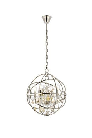 Elegant Lighting - 1130D17PN-GT/RC - Four Light Pendant - Geneva - Polished nickel