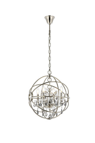 Elegant Lighting - 1130D17PN-SS/RC - Four Light Pendant - Geneva - Polished nickel