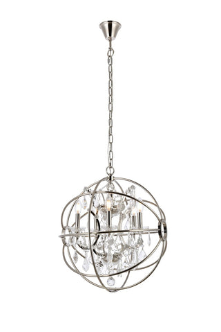 Elegant Lighting - 1130D20PN/RC - Five Light Pendant - Geneva - Polished nickel