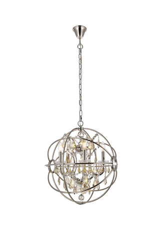 Elegant Lighting - 1130D20PN-GT/RC - Five Light Pendant - Geneva - Polished nickel